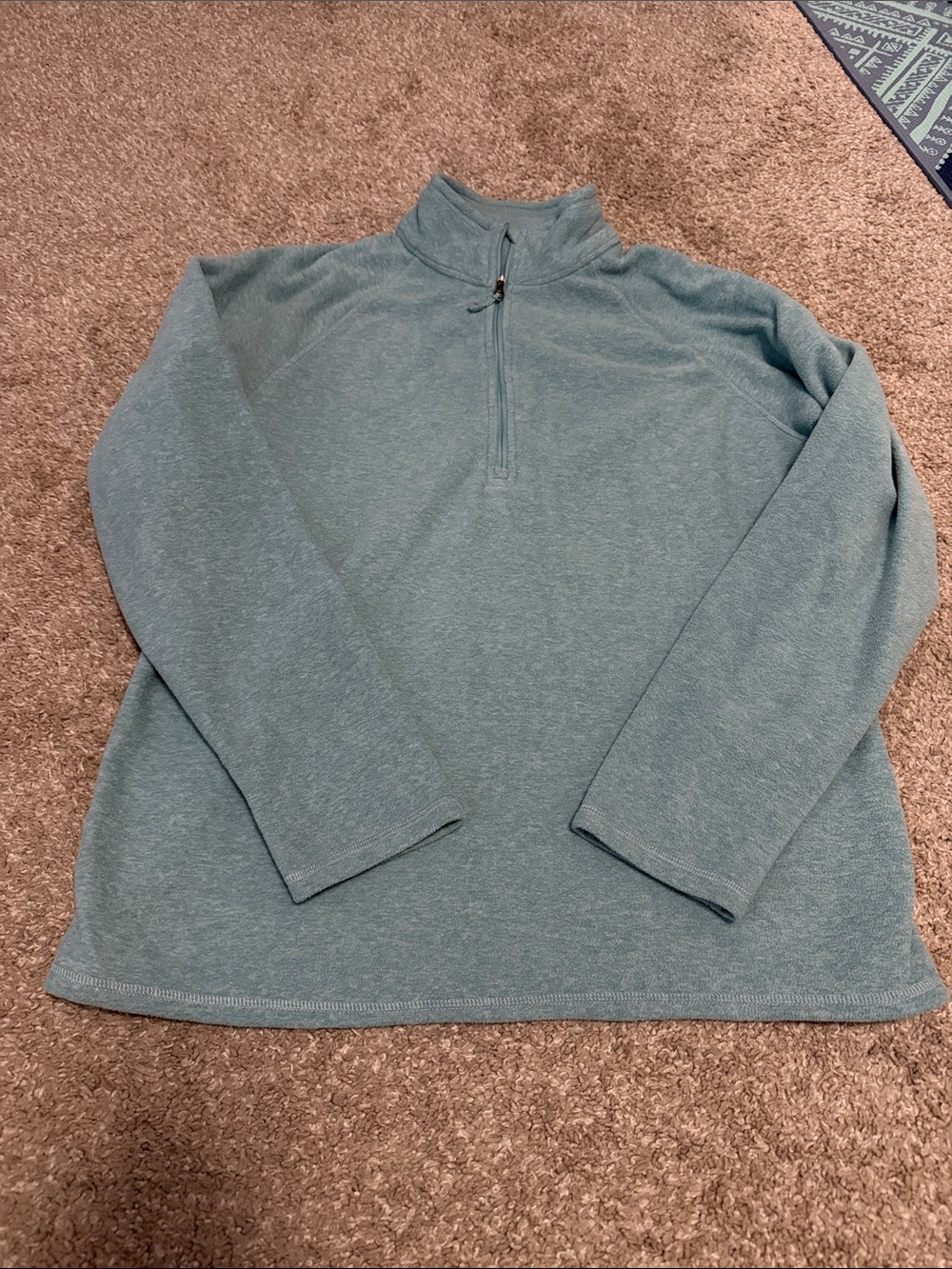 Eddie Bauer Men's Zip Mock Neck Sweater - Teal Green